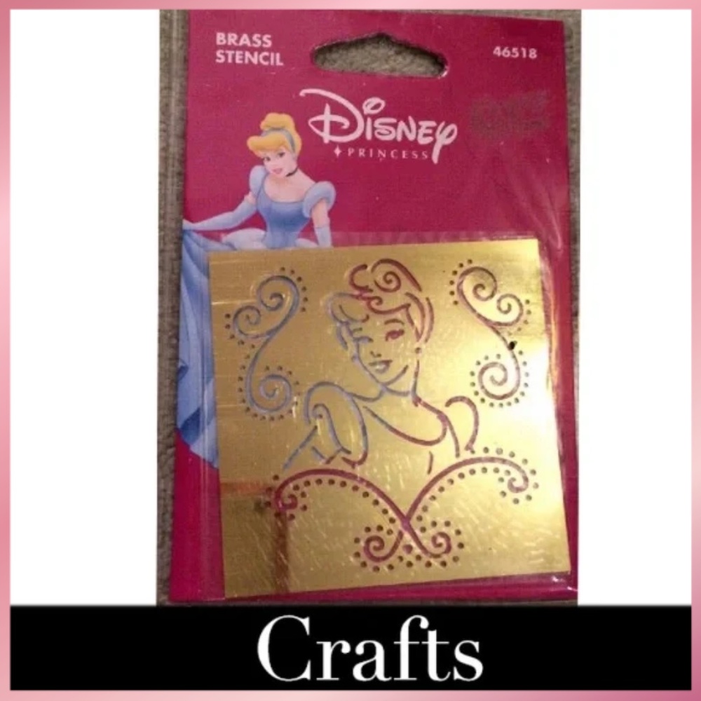 Disney Princess Brass 3" x 3" Brass Stencil - New and sealed - by Plaid # 46518